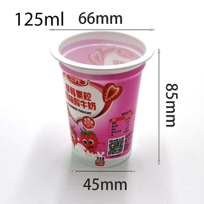 ถ้วยพลาสติกเป็นมิตรกับสิ่งแวดล้อม Plastic Shrink 125ml Ice Cream Container Yogurt Cup