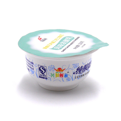 Cross Embossed Pre Cut อลูมิเนียมฟอยล์ฝาปิด PVC Lacquer Yoghurt Pot บรรจุภัณฑ์อาหาร