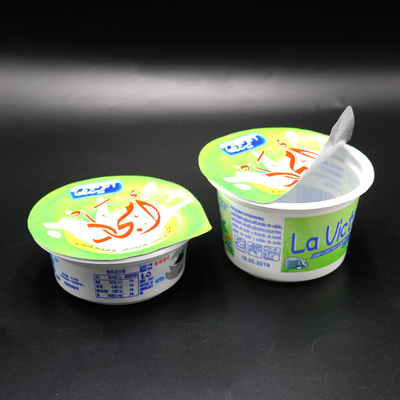 PP Round Yogurt Foil Lid กาวรีไซเคิลเป็นมิตรกับสิ่งแวดล้อมสำหรับถ้วยกาแฟ